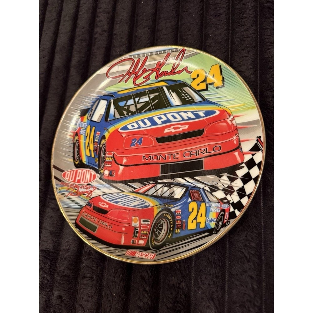 Vintage 1997 Jeff Gordon 22 Karat Trimmed Nascar Collector Plate DuPont #24